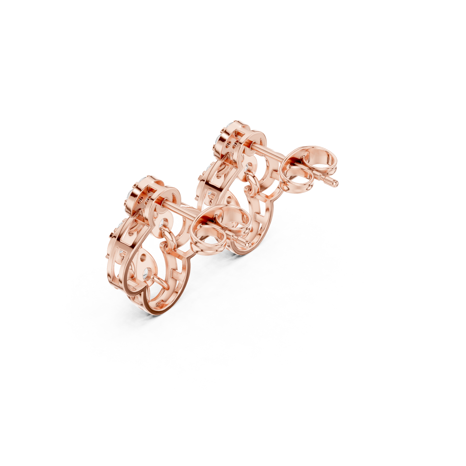  Rose Gold Celestial Harmony Statement Hoop Earrings Right View