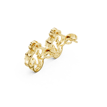 Gold Celestial Harmony Statement Hoop Earrings Right View