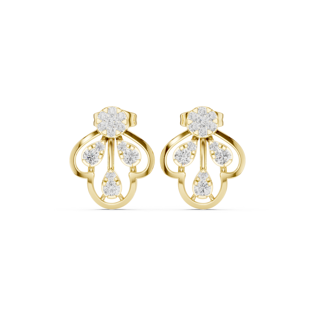 Gold Celestial Harmony Statement Hoop Earrings Right View
