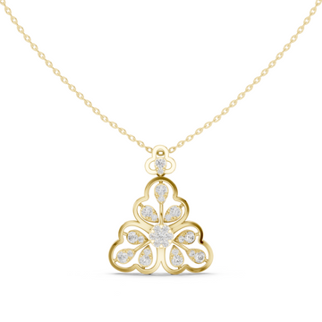 Gold Enchanted Arabesque Sparkle Openwork Pendant Necklace Right View