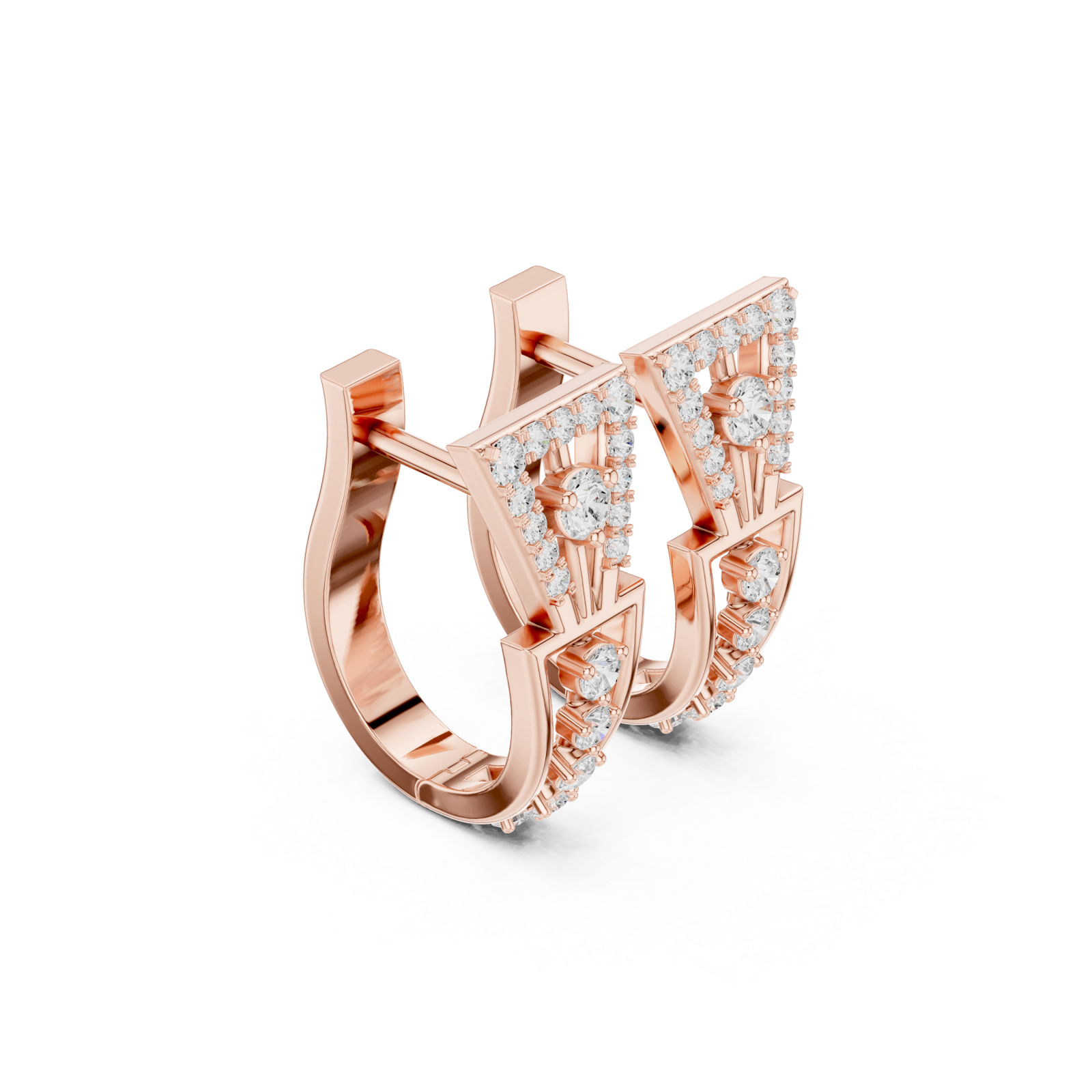  Rose Gold Radiant Blossom Stud Earrings Left View