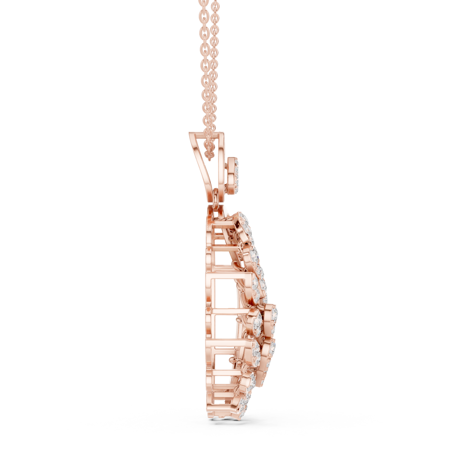  Rose Gold Celestial Embrace Pendant Side View