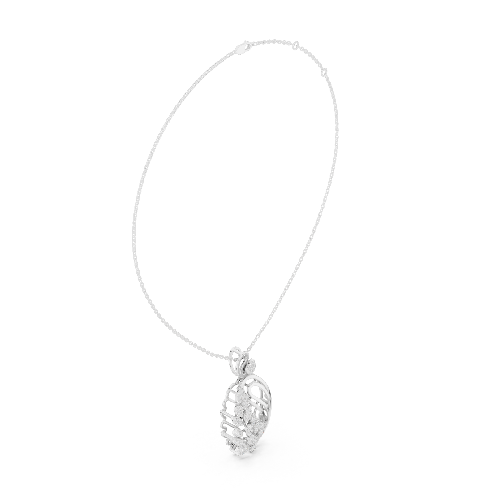  White Gold Celestial Embrace Pendant Left View