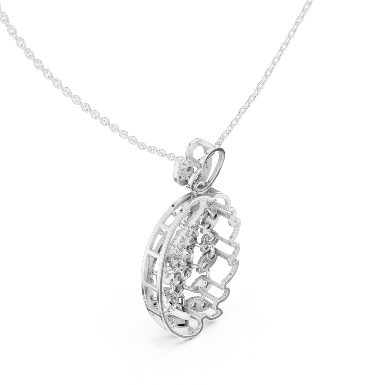  White Gold Celestial Embrace Pendant Right View