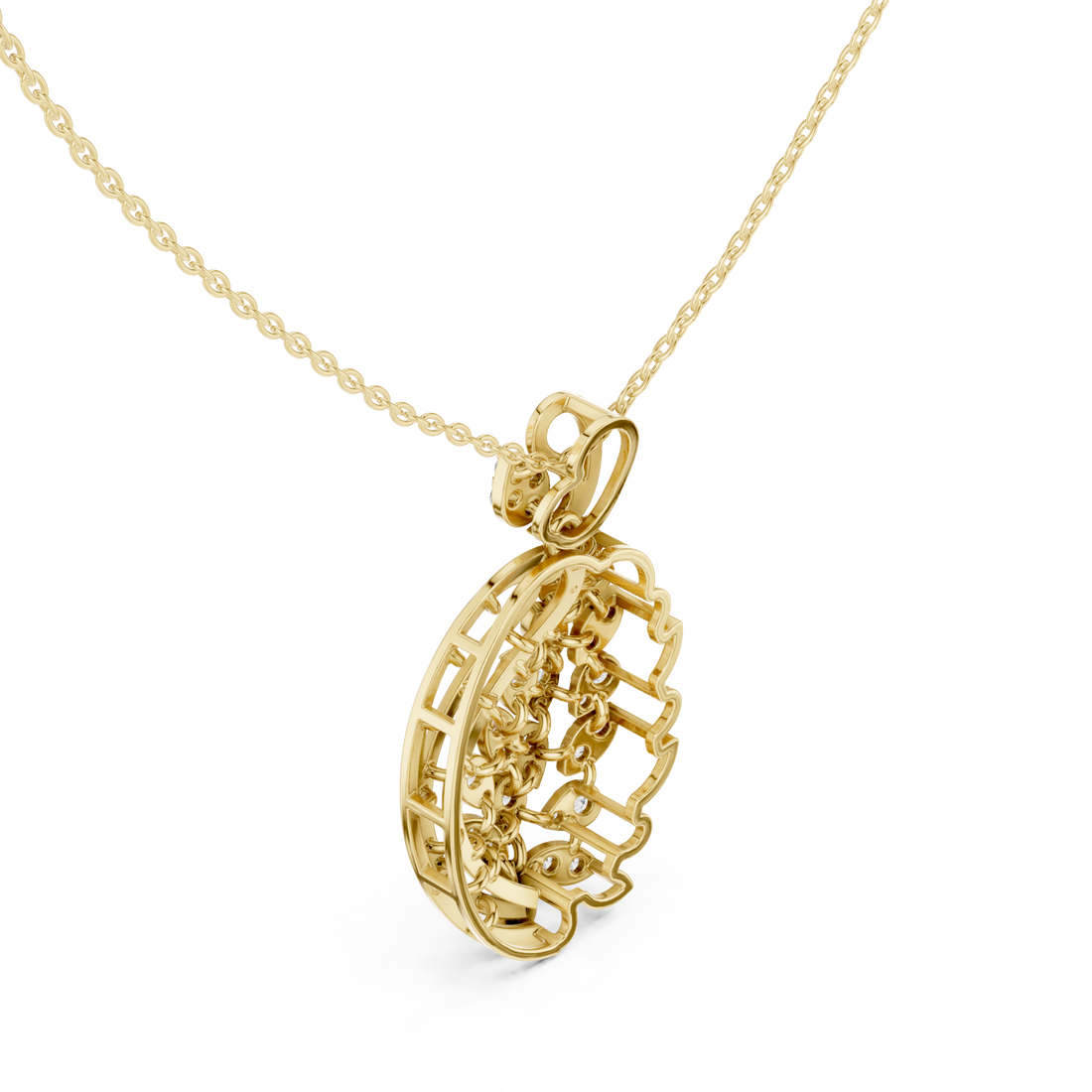 Gold Celestial Embrace Pendant Right View