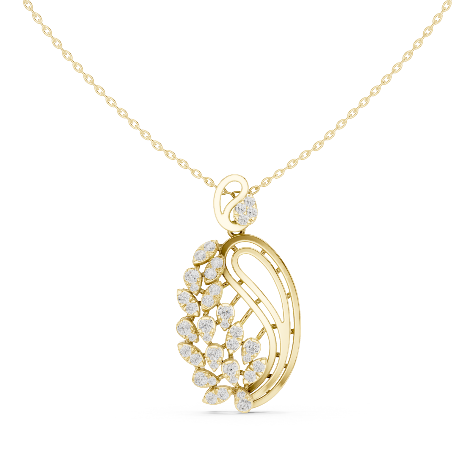  Gold Celestial Embrace Pendant Front View