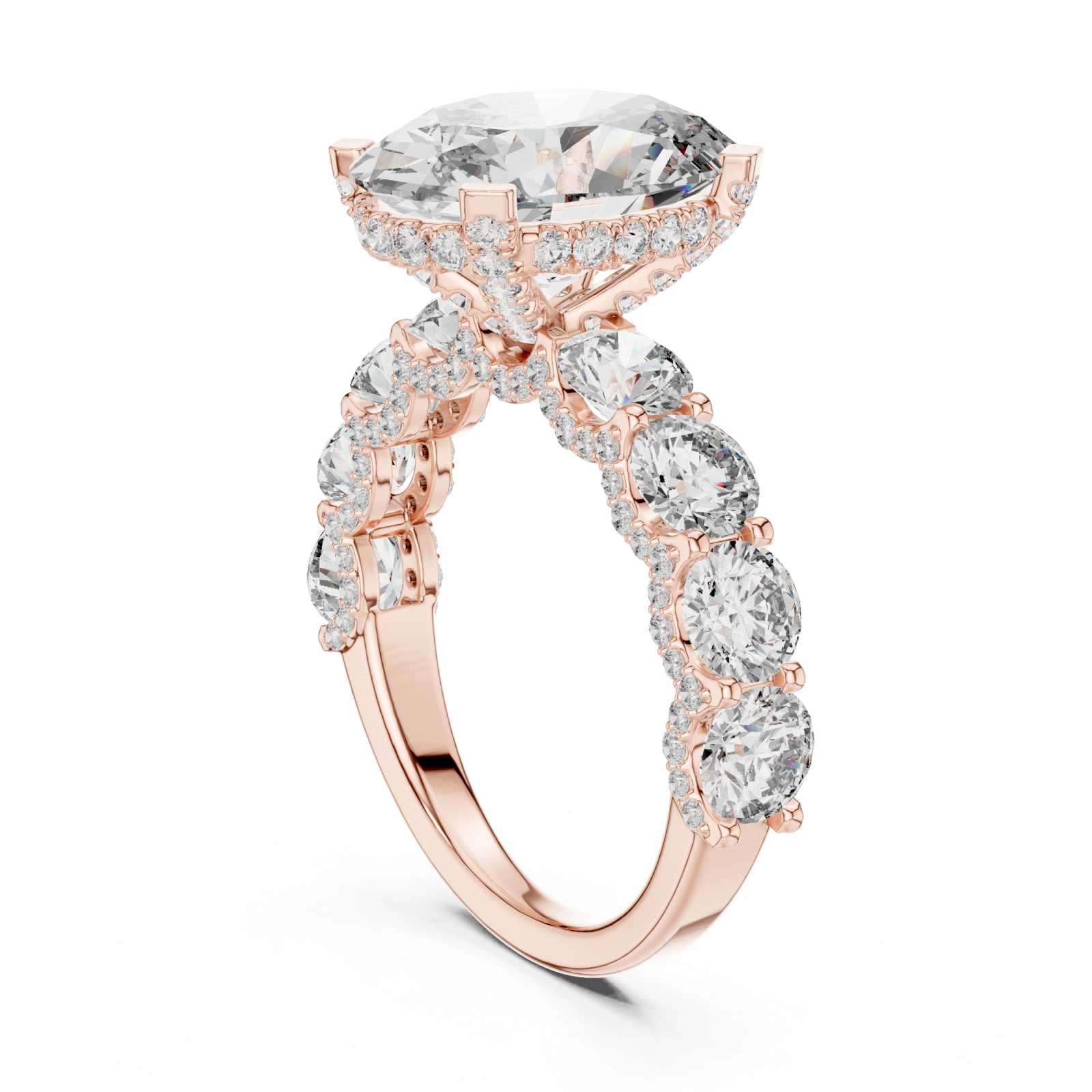  Rose Gold Celestial Marquis Harmony Band Left View