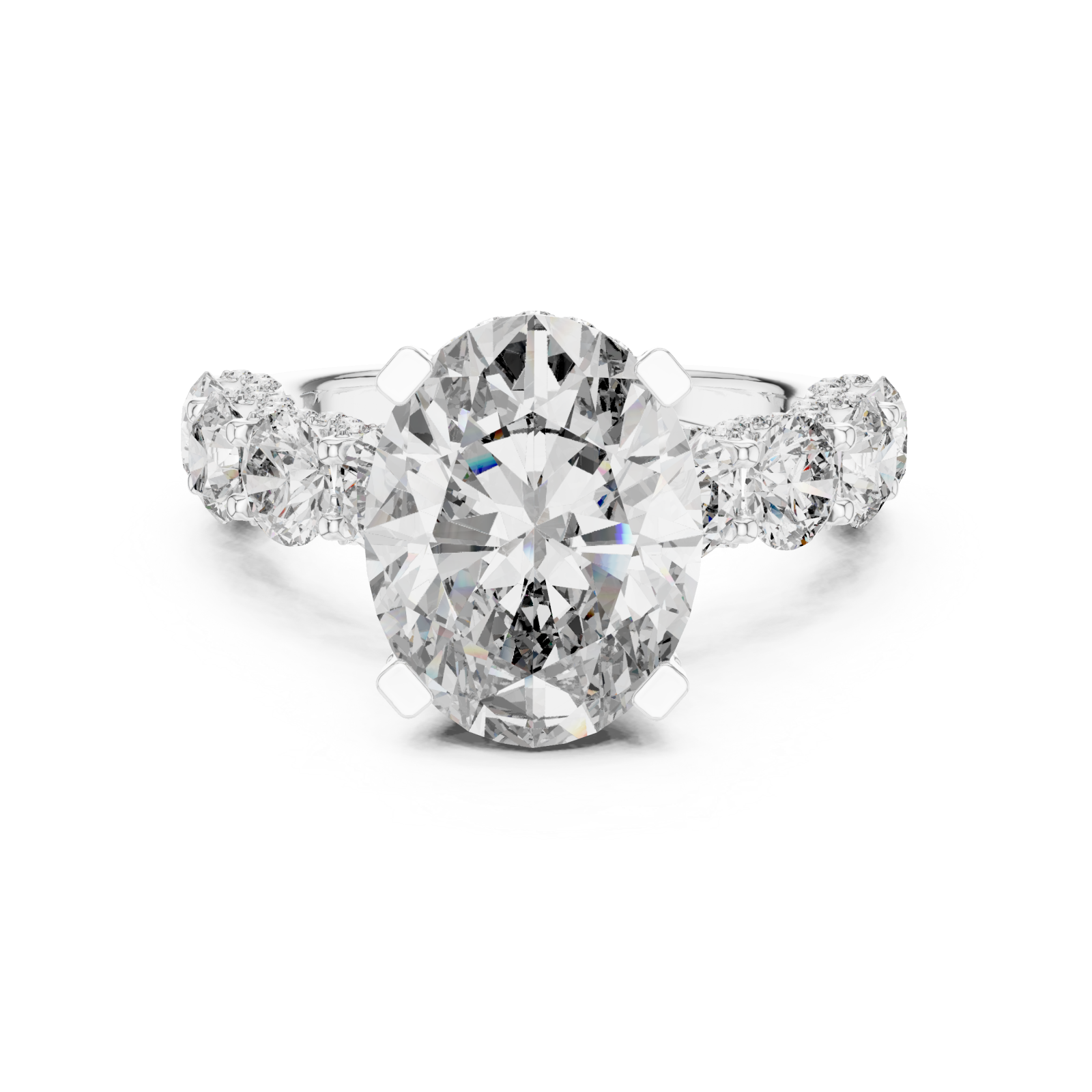  White Gold Celestial Marquis Harmony Band Front View