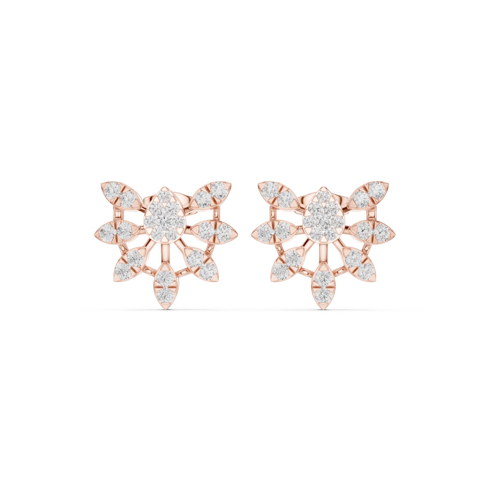  Rose Gold Celestial Harmony Petite Studs Front View