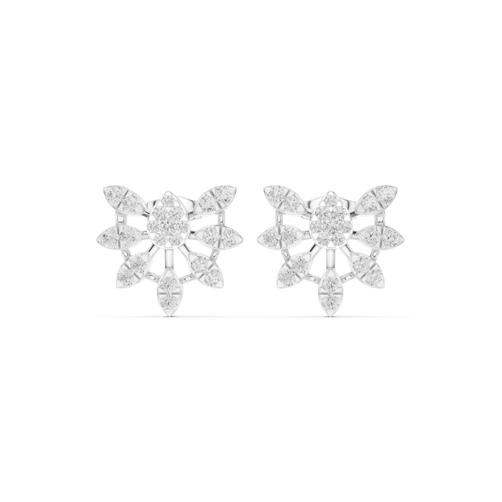  White Gold Celestial Harmony Petite Studs Front View