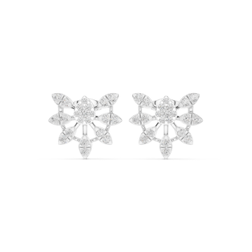  White Gold Celestial Harmony Petite Studs Front View