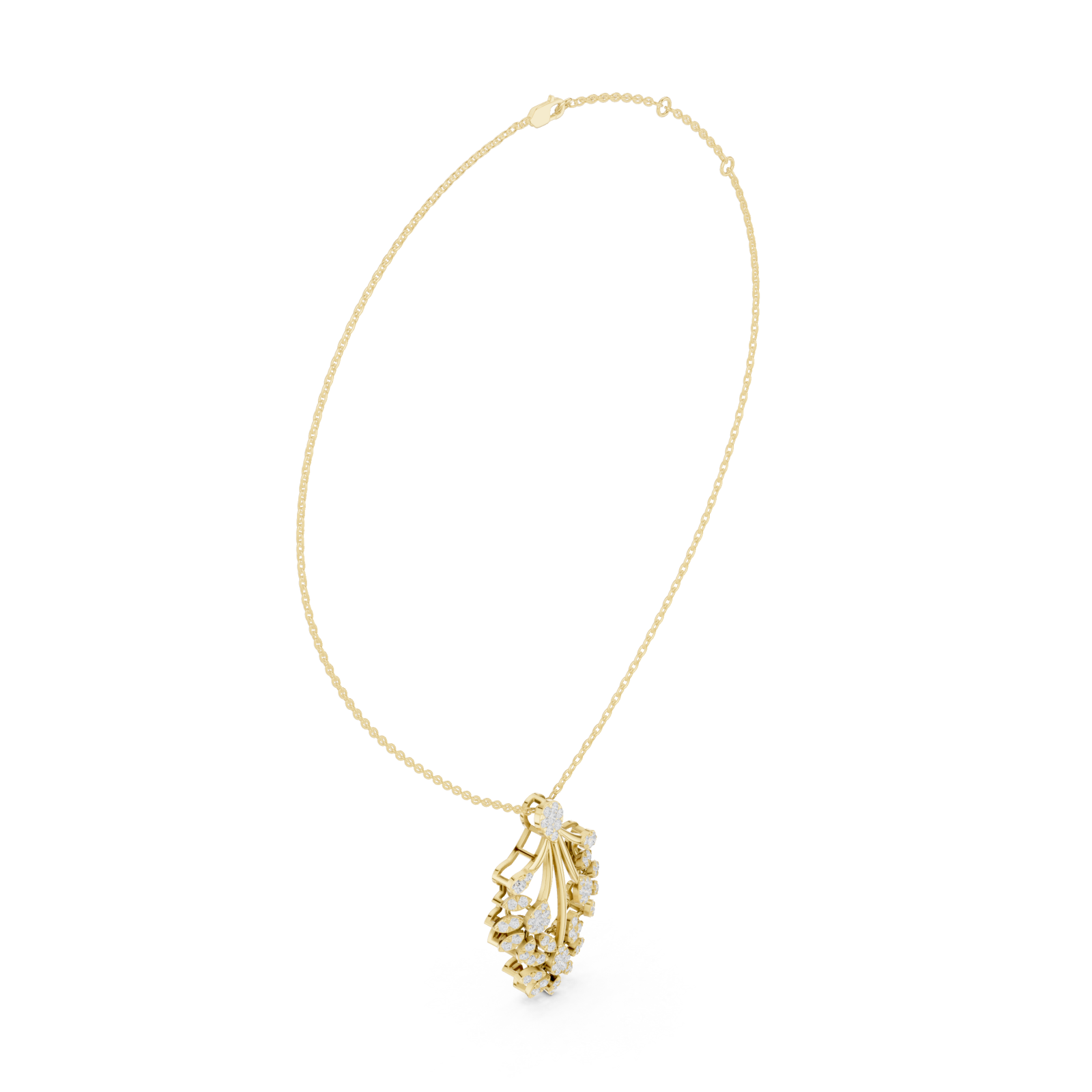  Gold Radiant Blossoms Fantasy Necklace Left View