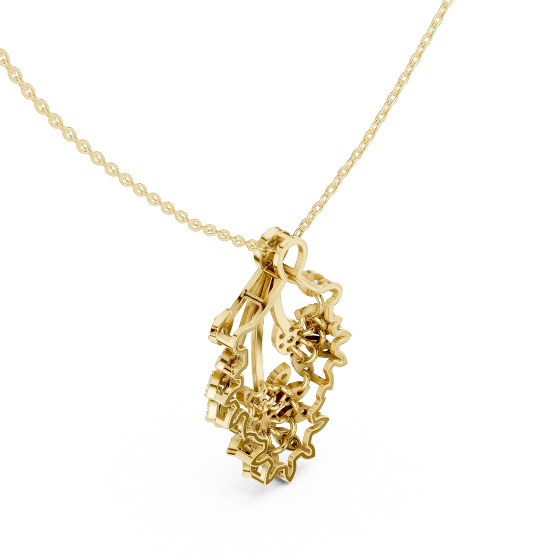 Gold Radiant Blossoms Fantasy Necklace Right View