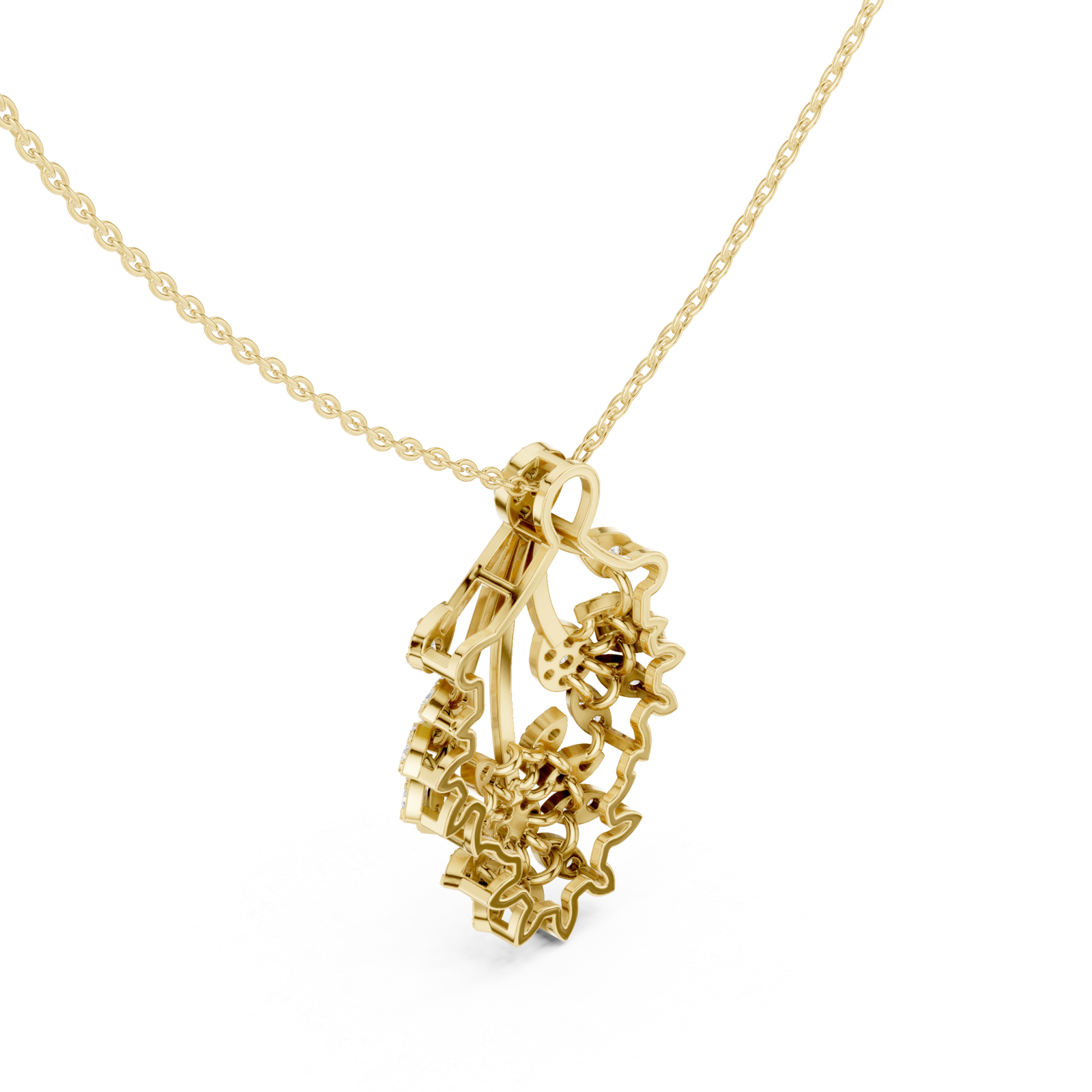 Gold Radiant Blossoms Fantasy Necklace Right View