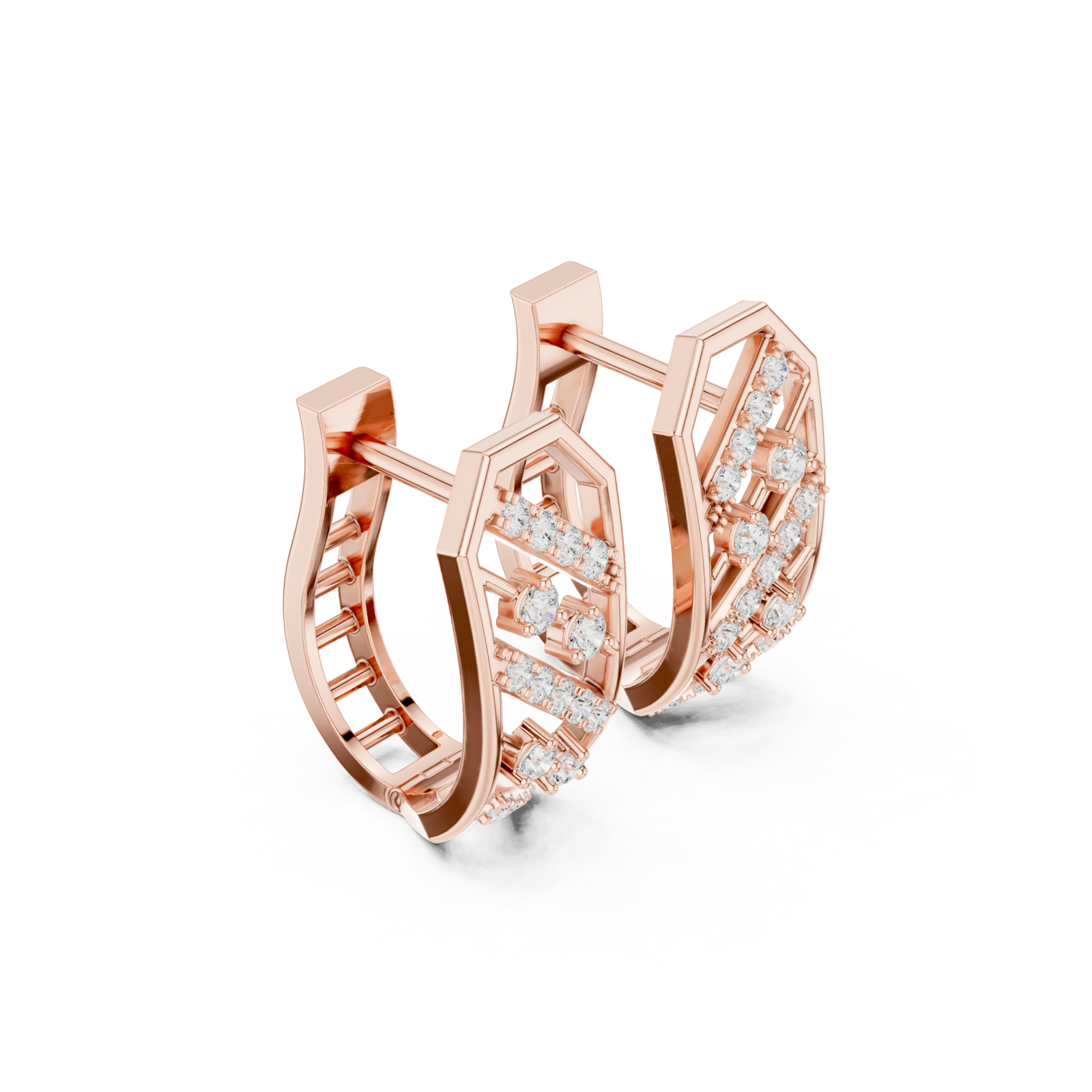  Rose Gold Petite Starlit Bloom Cluster Studs Left View