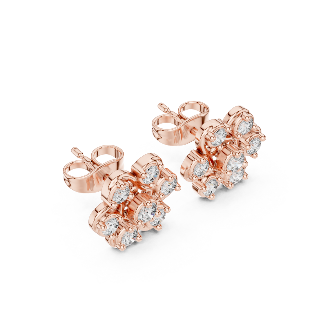  Rose Gold Petite Starlit Bloom Cluster Studs Right View