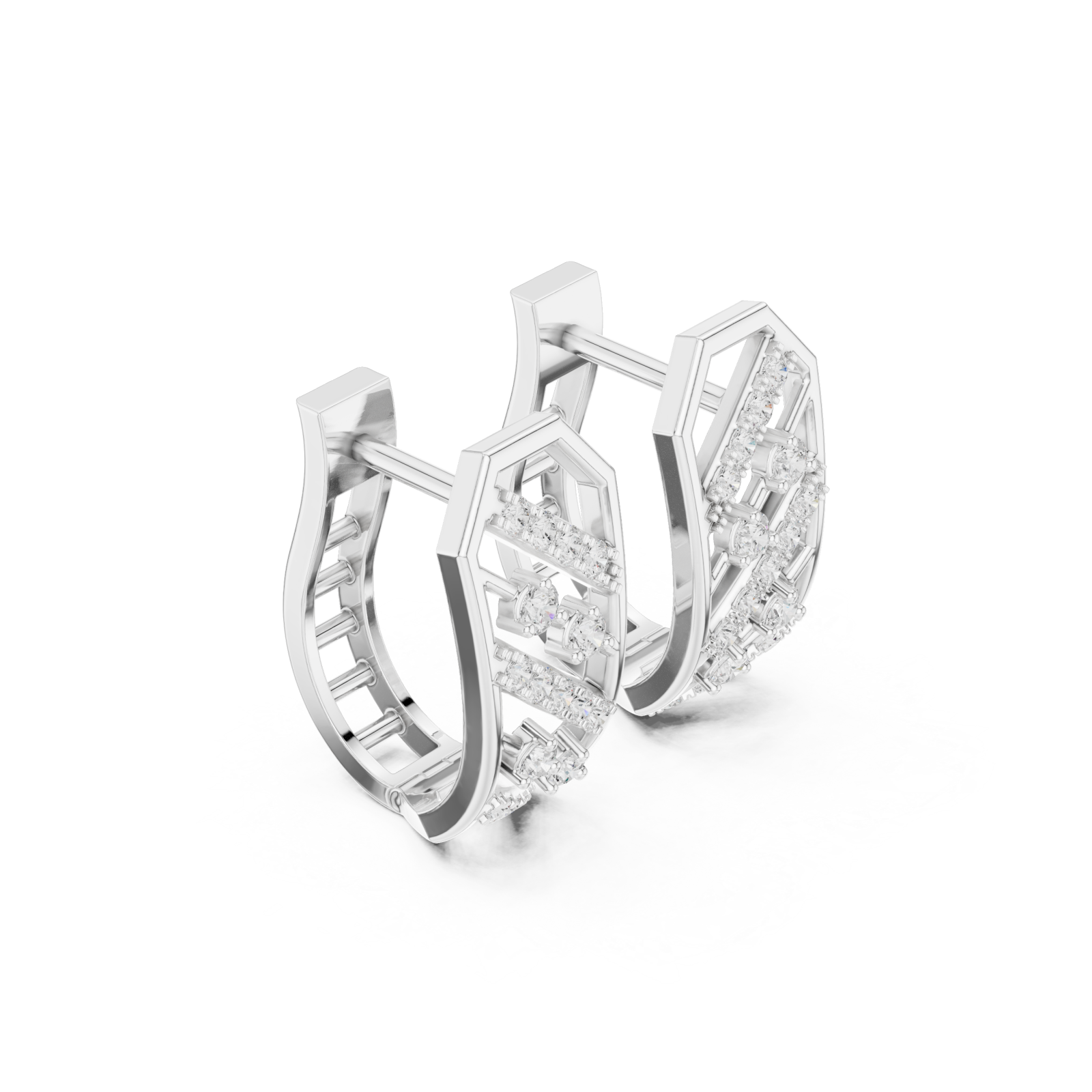  White Gold Petite Starlit Bloom Cluster Studs Left View