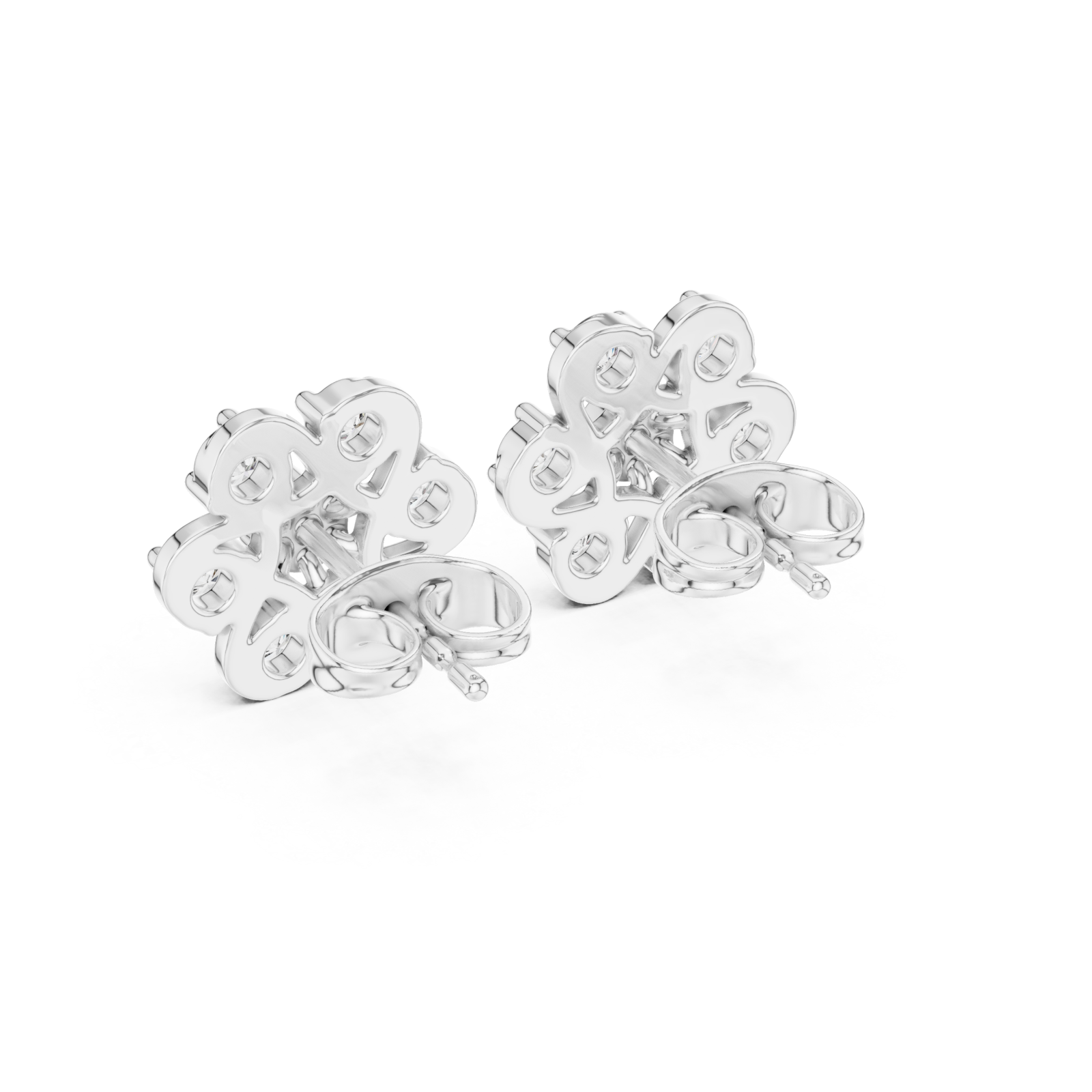  White Gold Petite Starlit Bloom Cluster Studs Side View