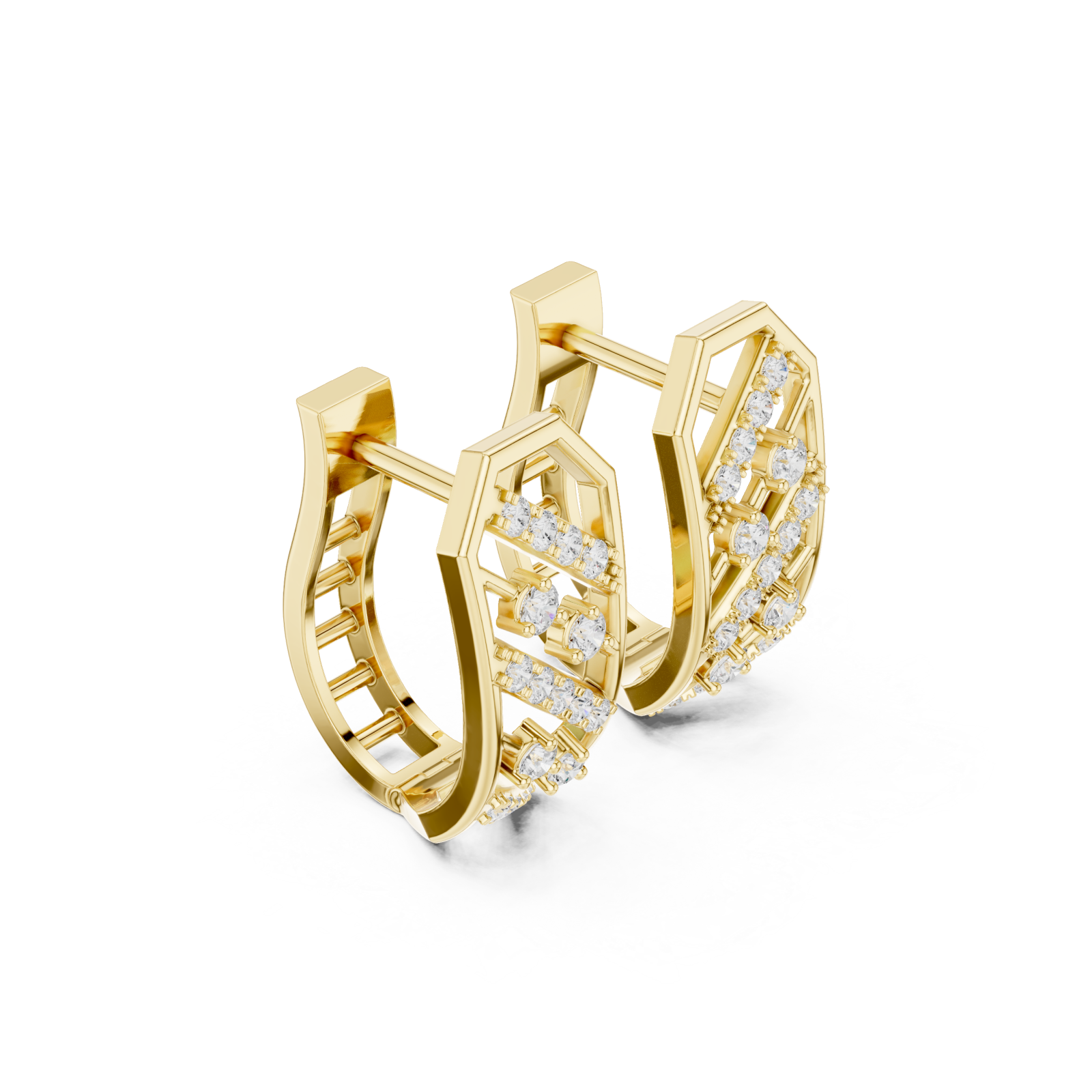  Gold Petite Starlit Bloom Cluster Studs Left View