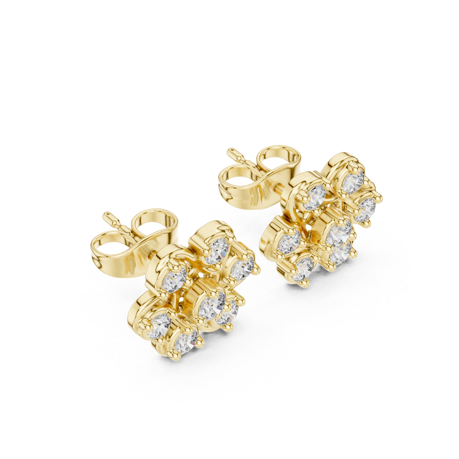 Gold Petite Starlit Bloom Cluster Studs Right View