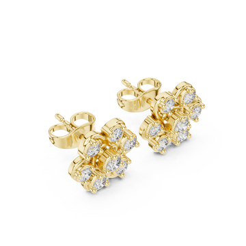 Gold Petite Starlit Bloom Cluster Studs Right View