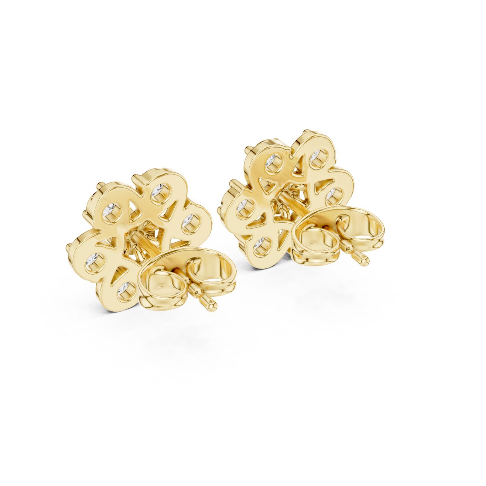  Gold Petite Starlit Bloom Cluster Studs Side View