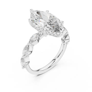  White Gold Ellipse Embrace Halo Band Ring Right View