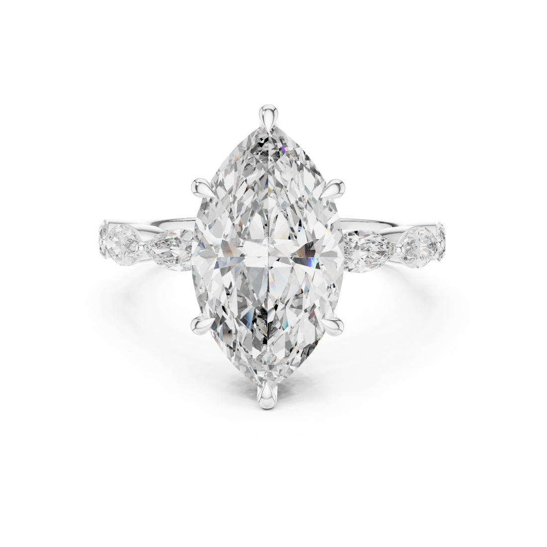  White Gold Ellipse Embrace Halo Band Ring Right View