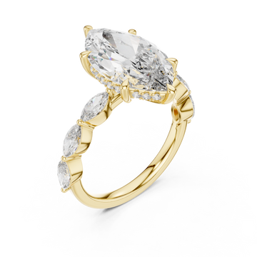 Gold Ellipse Embrace Halo Band Ring Right View