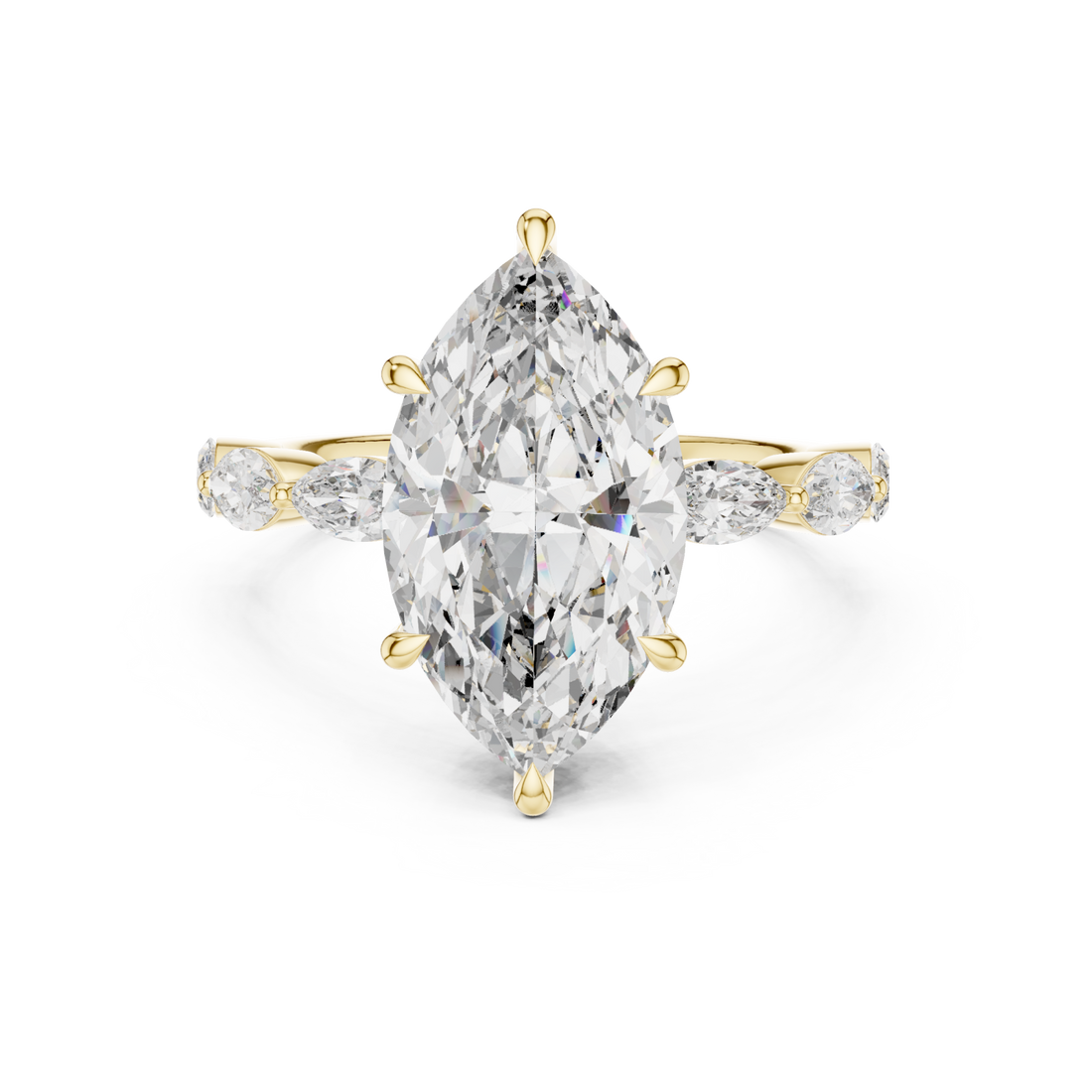 Gold Ellipse Embrace Halo Band Ring Right View