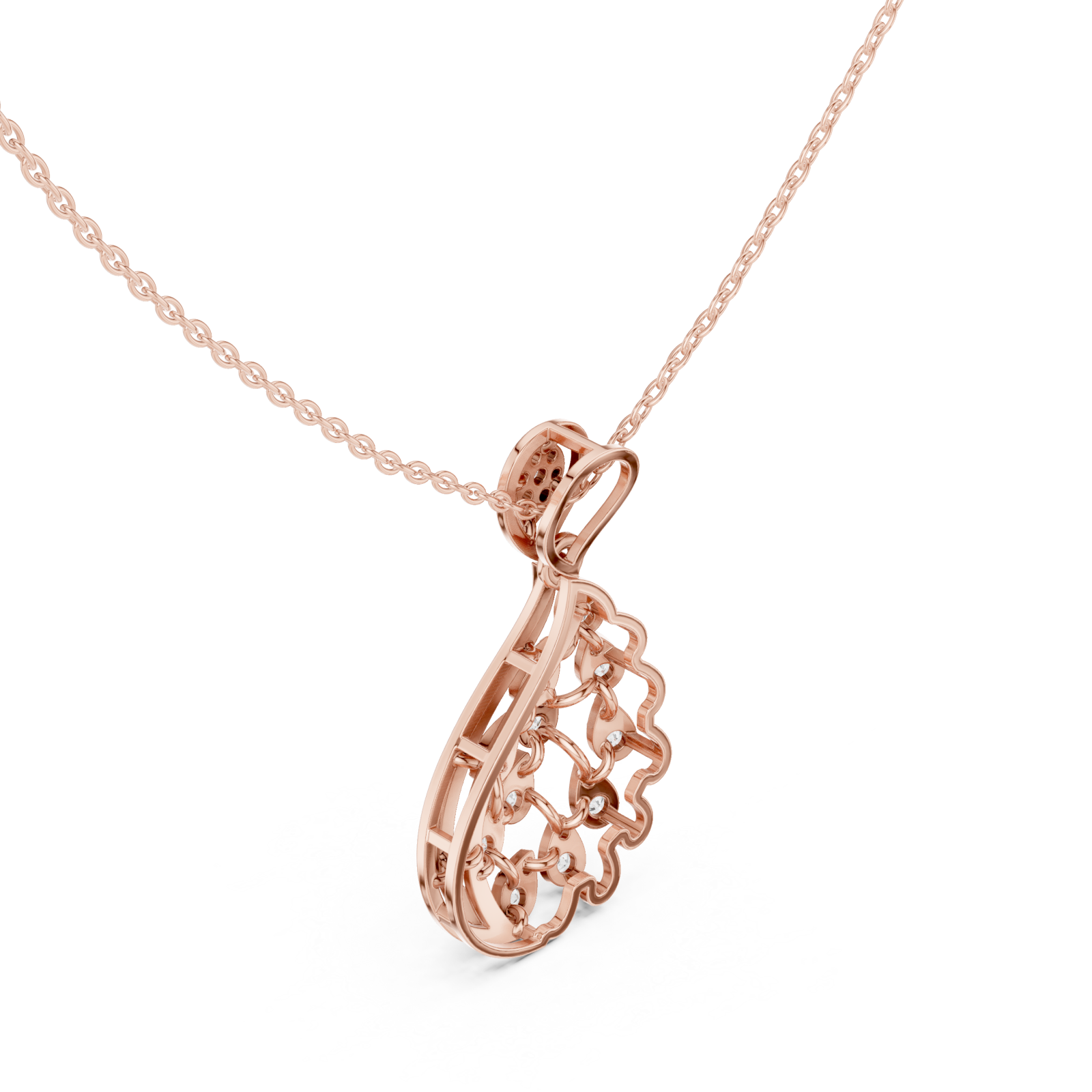  Rose Gold Radiant Petal Reverie Drop Pendant Right View