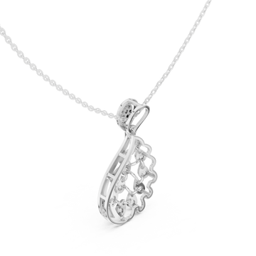  White Gold Radiant Petal Reverie Drop Pendant Right View