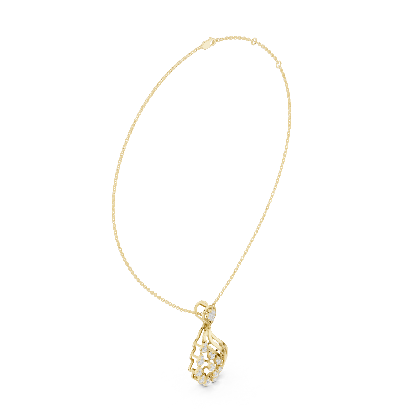  Gold Radiant Petal Reverie Drop Pendant Left View
