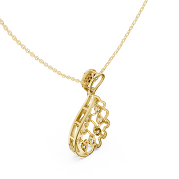 Gold Radiant Petal Reverie Drop Pendant Right View