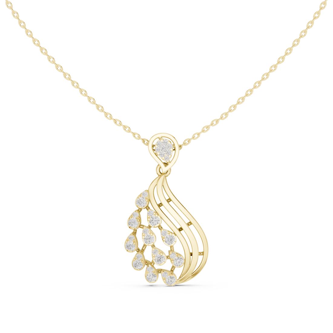 Gold Radiant Petal Reverie Drop Pendant Right View