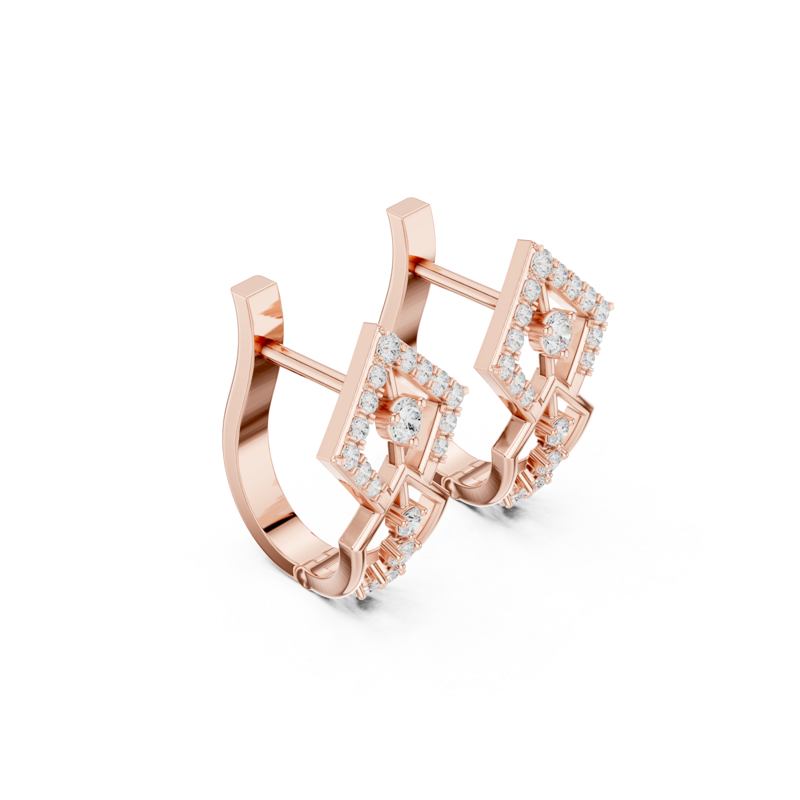  Rose Gold Infinite Luminescence Twinkling Star Stud Earrings Left View