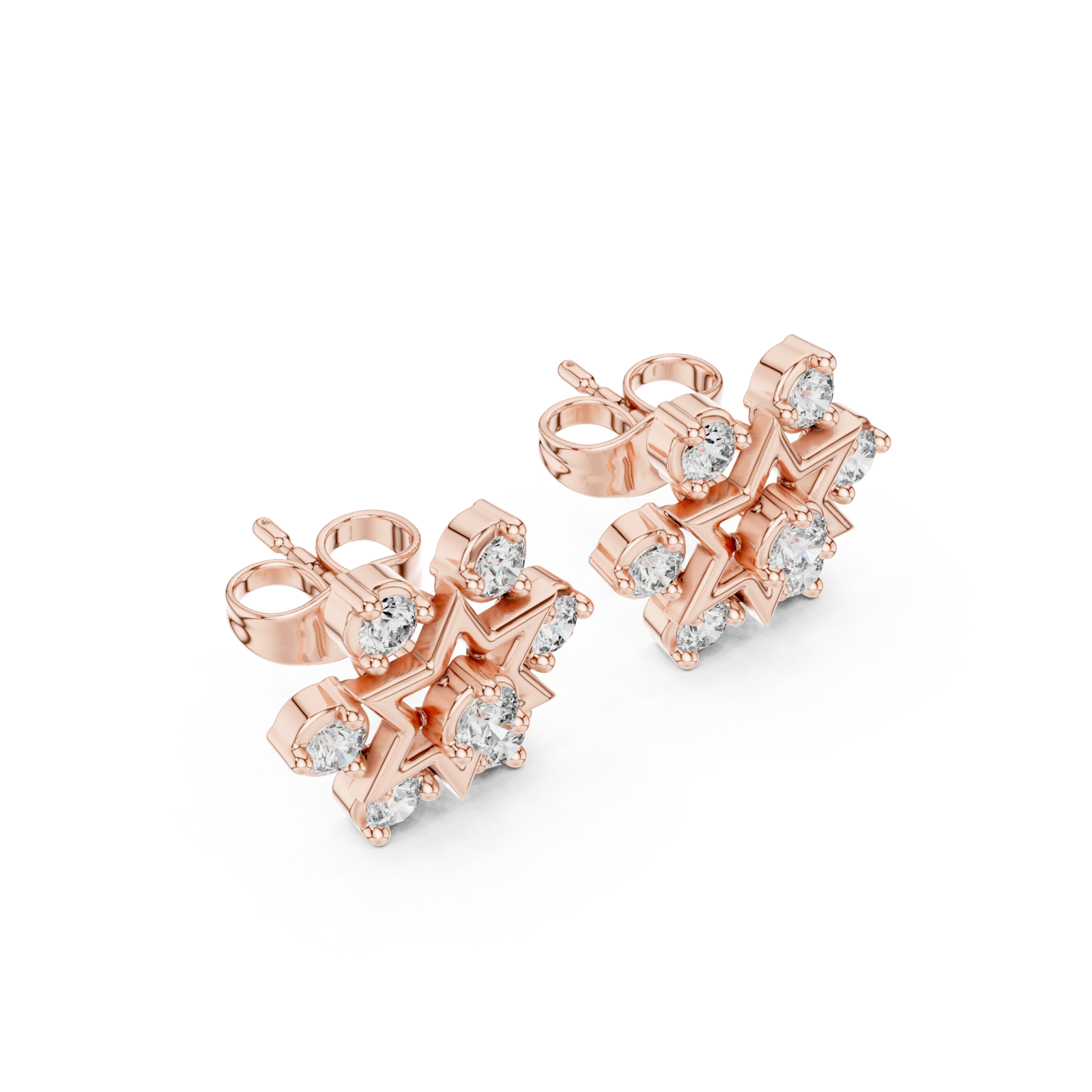  Rose Gold Infinite Luminescence Twinkling Star Stud Earrings Right View