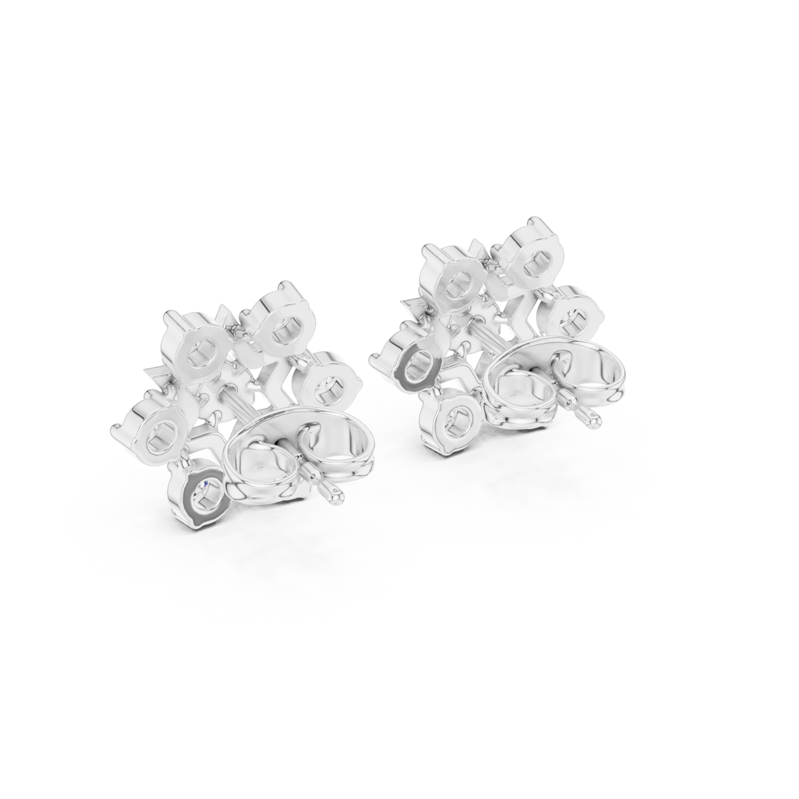  White Gold Infinite Luminescence Twinkling Star Stud Earrings Side View