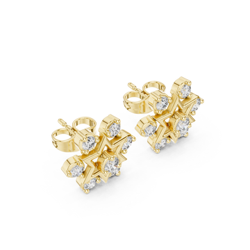 Gold Infinite Luminescence Twinkling Star Stud Earrings Right View