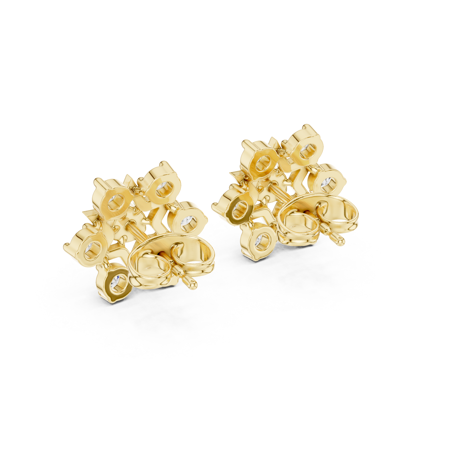 Gold Infinite Luminescence Twinkling Star Stud Earrings Side View