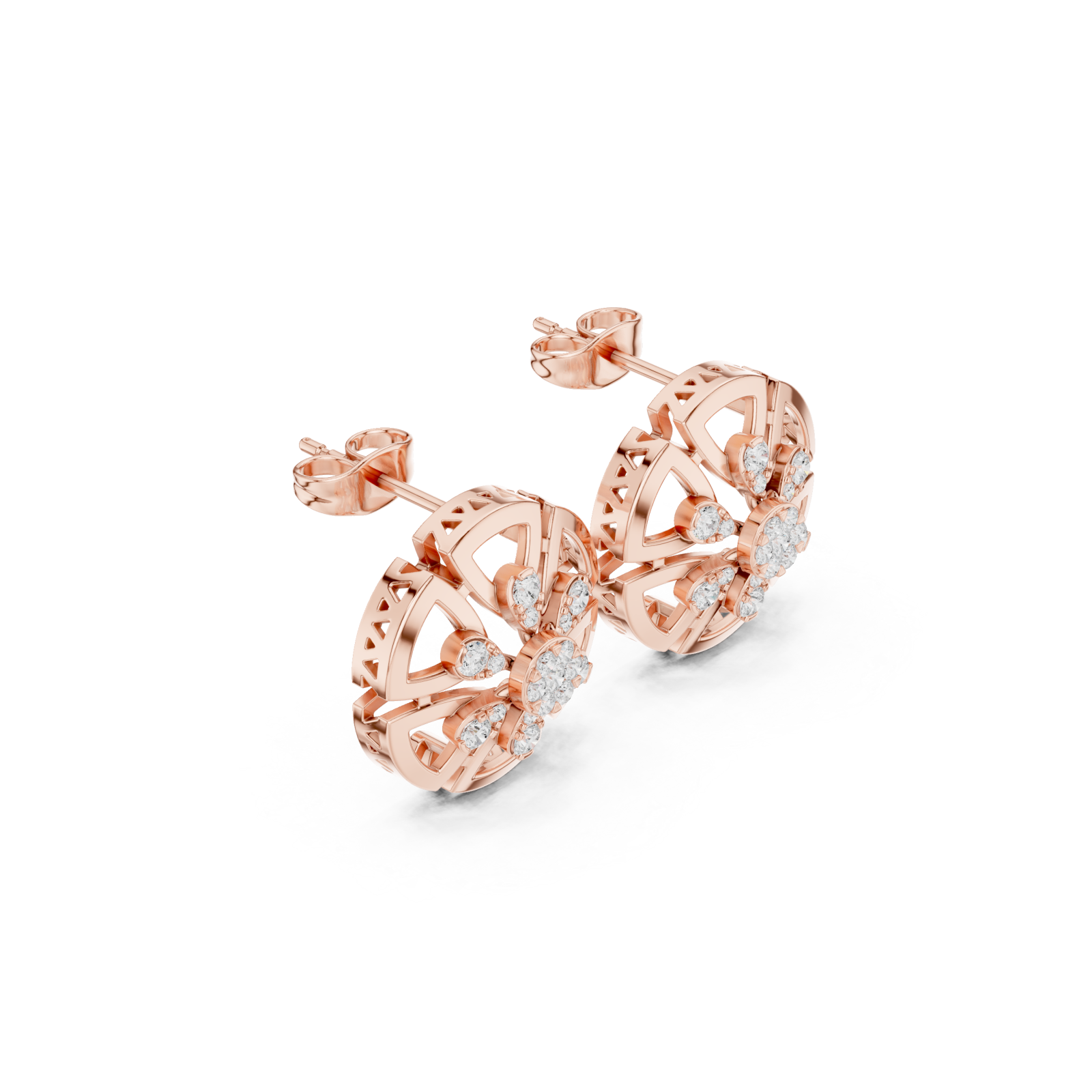 Rose Gold Golden Maze Classic Earrings Left View