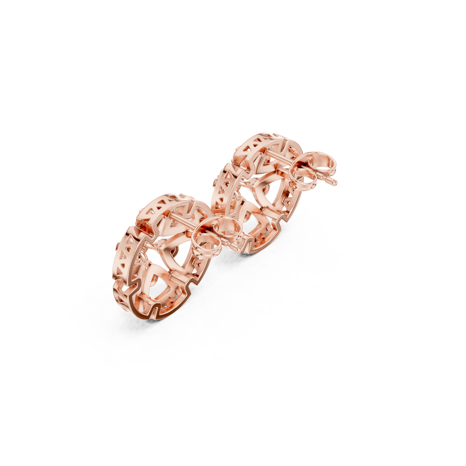  Rose Gold Golden Maze Classic Earrings Right View