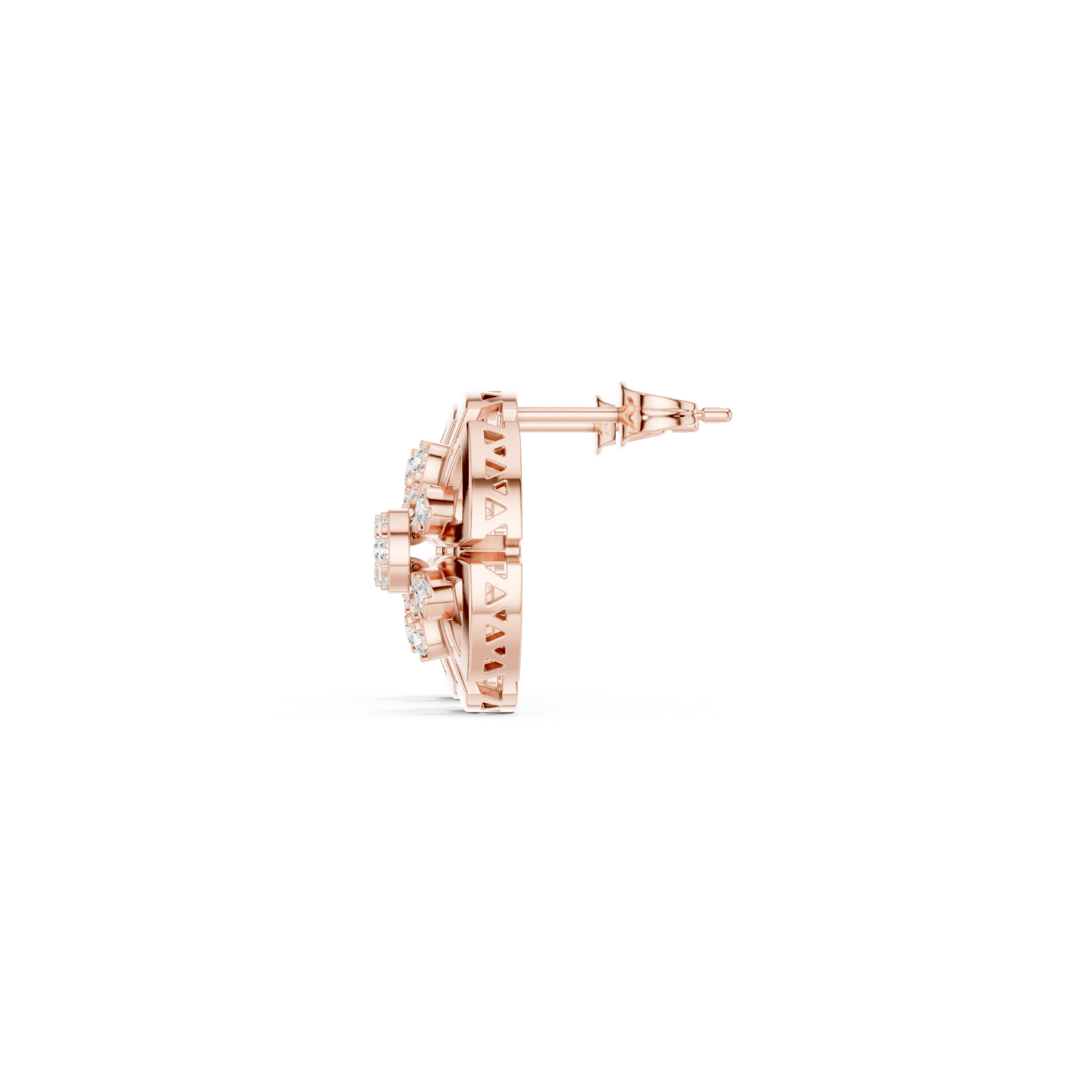  Rose Gold Golden Maze Classic Earrings Side View