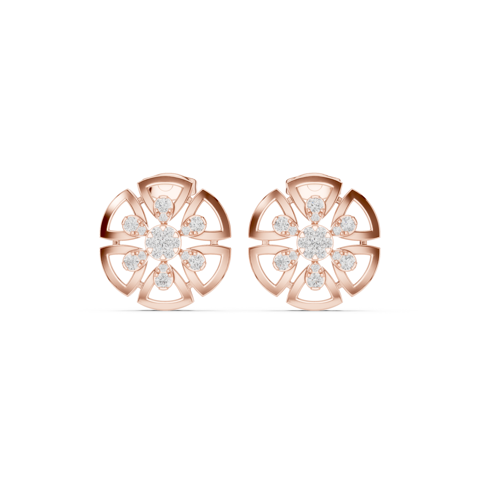  Rose Gold Golden Maze Classic Earrings Front View