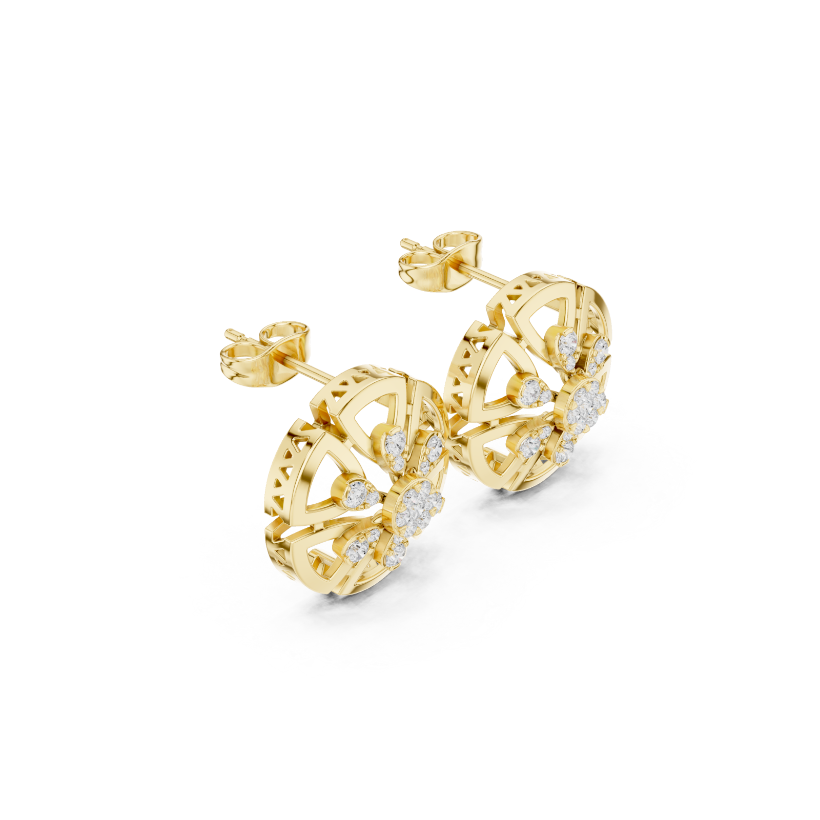  Gold Golden Maze Classic Earrings Left View