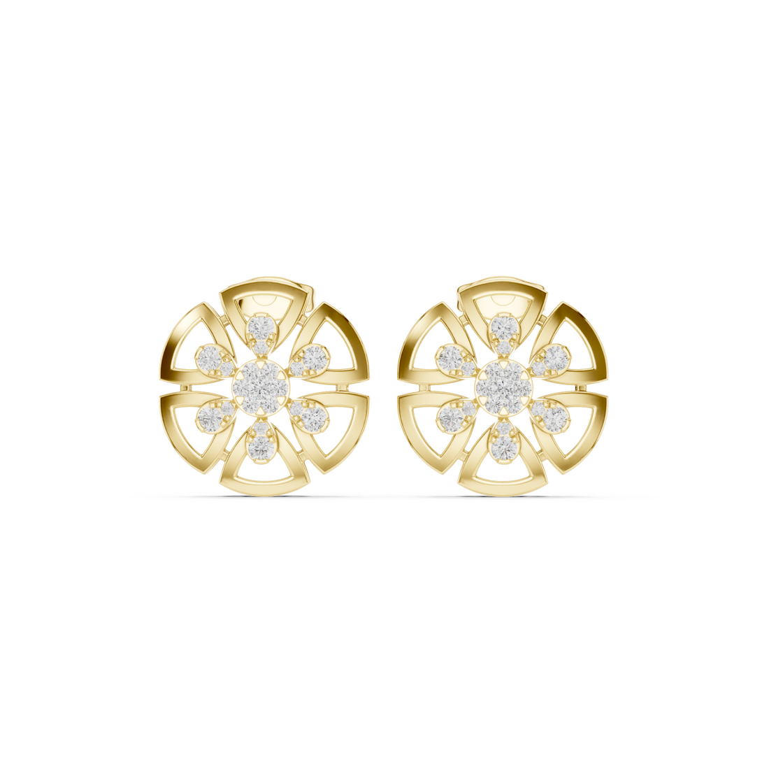 Gold Golden Maze Classic Earrings Right View