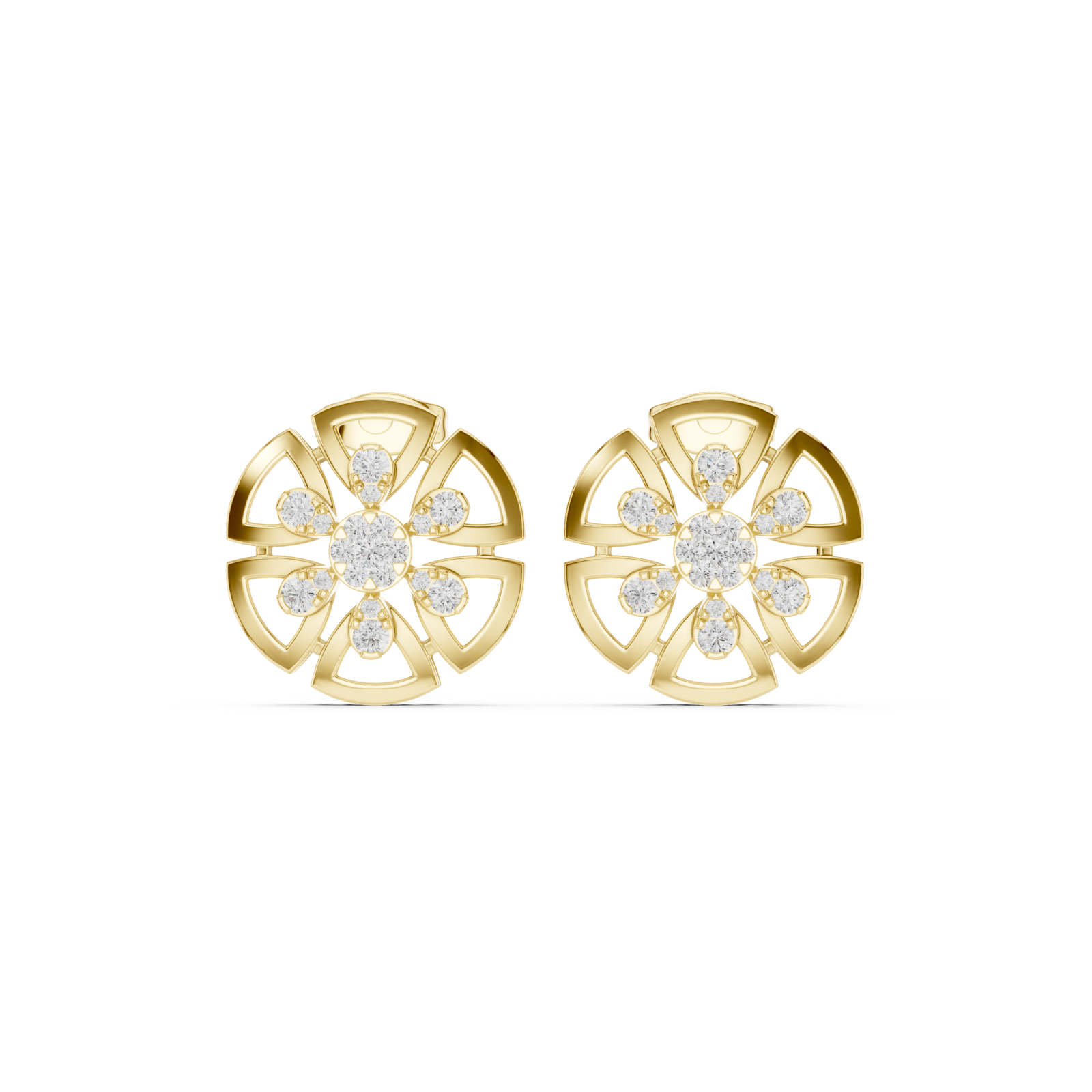  Gold Golden Maze Classic Earrings Front View