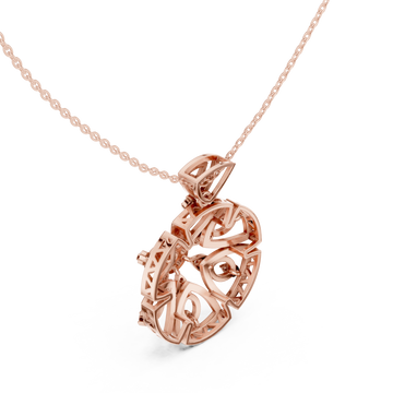  Rose Gold Sunset Embrace Contemporary Pendant Necklace Right View