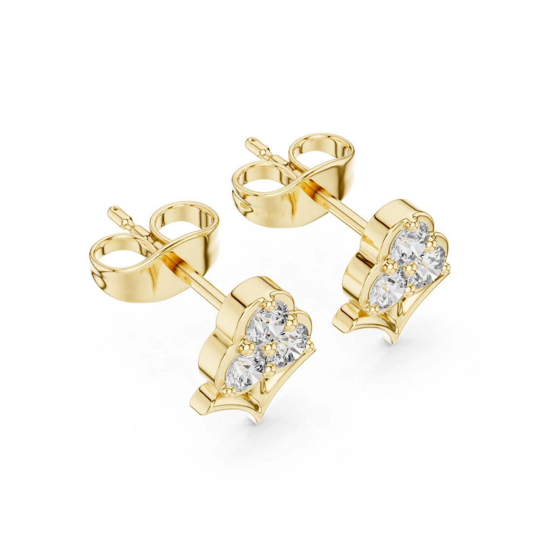 Gold Luminous Trio Cluster Signature Stud Earrings Right View