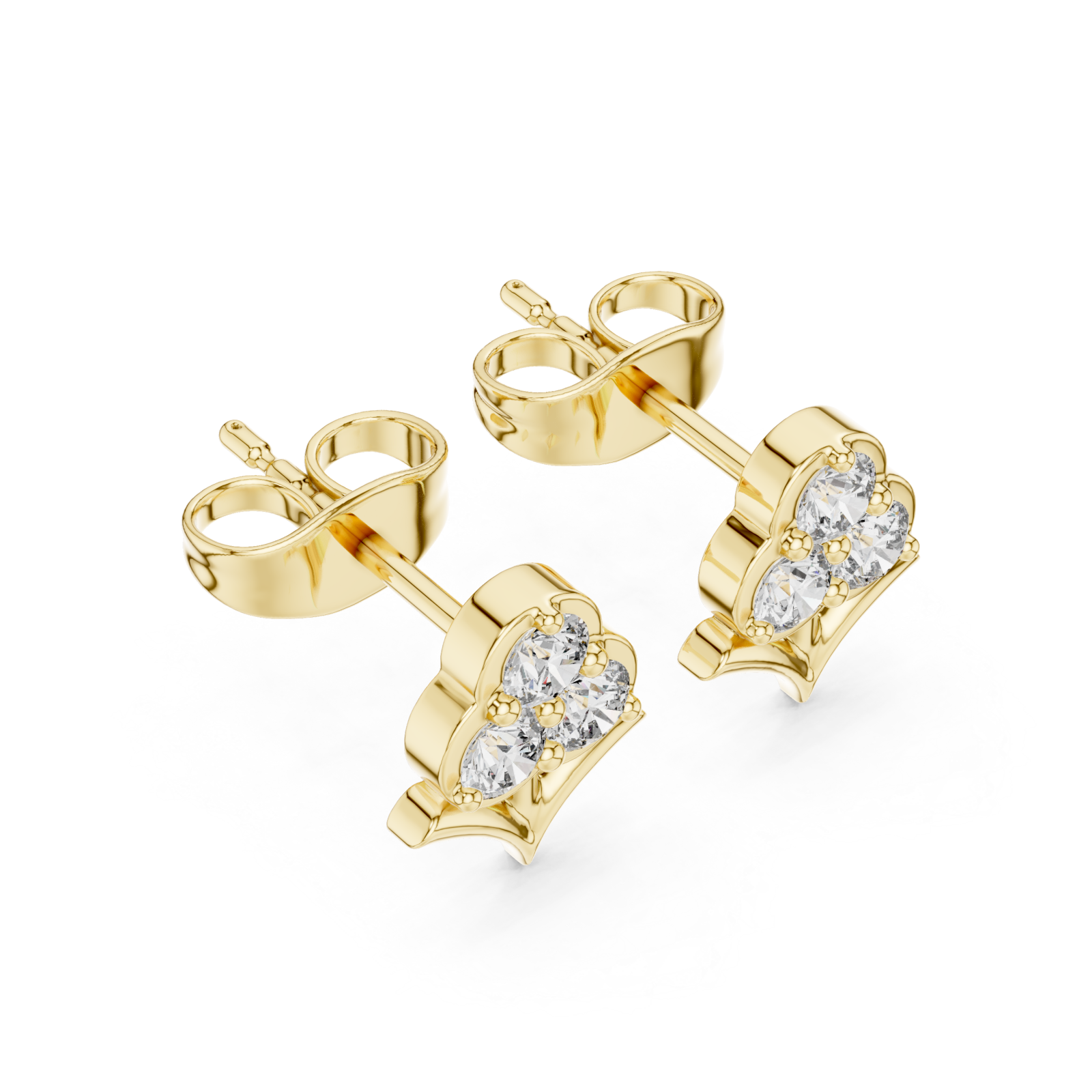 Gold Luminous Trio Cluster Signature Stud Earrings Right View